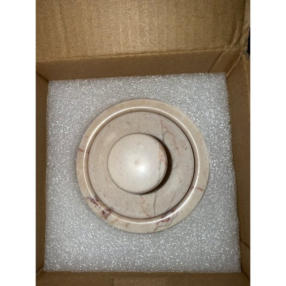 Beige Marble Salt Cellar with Lid (3.5oz) - Versatile Marble Jar To Store Spices - Picture 9 of 12